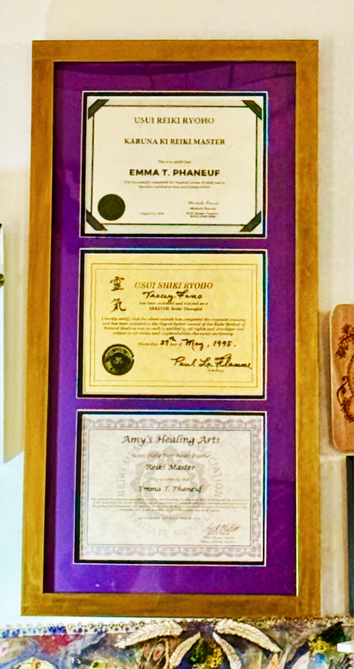 Emma's Reiki Certificates